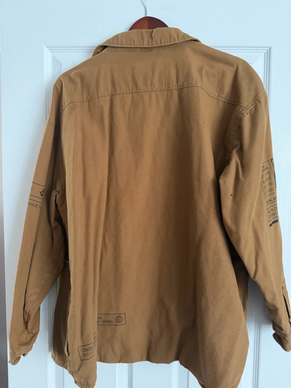 ZARA Tan Brown Utility Shirt Jacket with Plaid Lining - Picture 4 of 7